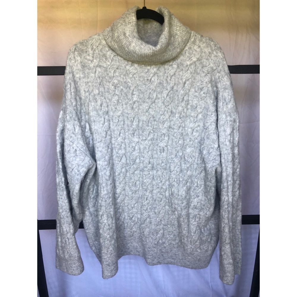Gray Knit Turtle Neck Sweater